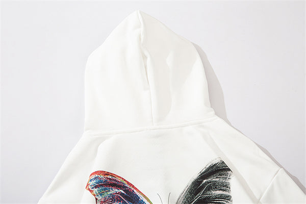 Hip Hop Butterfly Hoodie Sweatshirt Men Harajuku Streetwear Hooded Pullover Cotton Autumn Loose Hoodie Black Clothes | Vimost Shop.