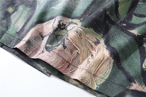 Fashion Painting Print Hawaiian Shirts Male Streetwear Hip Hop Casual Beach Camisas Shirt Summer Men Green Tops | Vimost Shop.