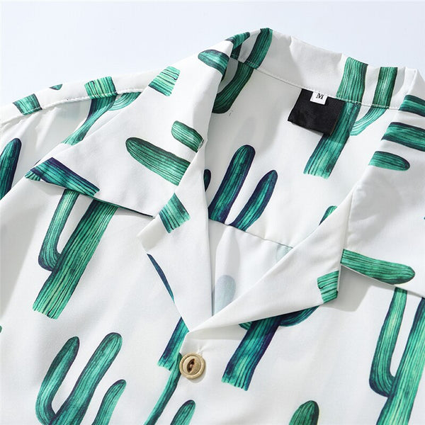 Summer Fashion Full Cactus Print Hawaiian Shirts Streetwear Hip Hop Casual Tropical Beach Short Sleeve Shirt Men Tops | Vimost Shop.