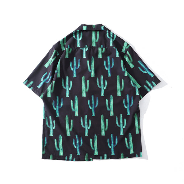 Summer Fashion Full Cactus Print Hawaiian Shirts Streetwear Hip Hop Casual Tropical Beach Short Sleeve Shirt Men Tops | Vimost Shop.