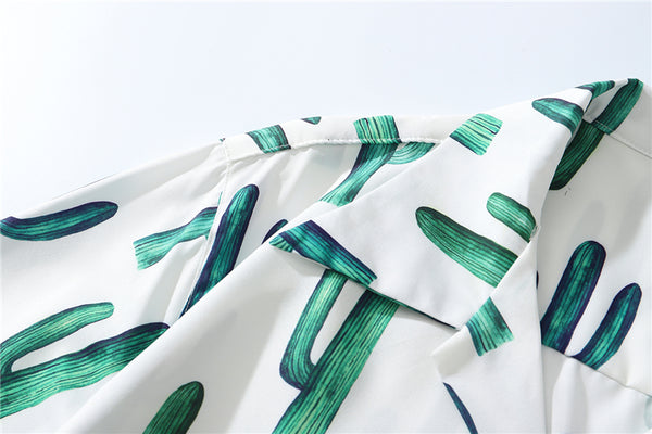 Summer Fashion Full Cactus Print Hawaiian Shirts Streetwear Hip Hop Casual Tropical Beach Short Sleeve Shirt Men Tops | Vimost Shop.
