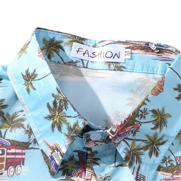 Arrival Men's Flower Shirt Hawaiian Camicias Casual Beach Wild Shirts Printed Short-sleeve Orange Blouses Tops | Vimost Shop.