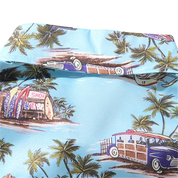 Arrival Men's Flower Shirt Hawaiian Camicias Casual Beach Wild Shirts Printed Short-sleeve Orange Blouses Tops | Vimost Shop.