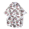 Arrival Men's Flower Shirt Hawaiian Camicias Casual Beach Wild Shirts Printed Short-sleeve Orange Blouses Tops | Vimost Shop.
