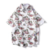 Arrival Men's Flower Shirt Hawaiian Camicias Casual Beach Wild Shirts Printed Short-sleeve Orange Blouses Tops | Vimost Shop.