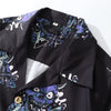 Summer Fashion Harajuku Full Devil Print Hawaiian Shirts Streetwear Hip Hop Casual Beach Short Sleeve Men Black Tops | Vimost Shop.