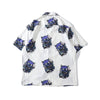 Summer Fashion Harajuku Full Devil Print Hawaiian Shirts Streetwear Hip Hop Casual Beach Short Sleeve Men Black Tops | Vimost Shop.