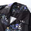 Summer Fashion Harajuku Full Devil Print Hawaiian Shirts Streetwear Hip Hop Casual Beach Short Sleeve Men Black Tops | Vimost Shop.