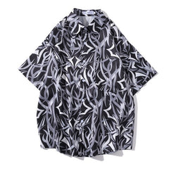 New Style Hawaiian Casual Beach Shirts Summer Hip Hop Street Camicias Short Sleeve Tops Tees