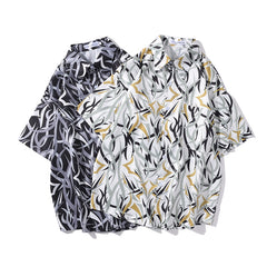 New Style Hawaiian Casual Beach Shirts Summer Hip Hop Street Camicias Short Sleeve Tops Tees