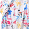 Men's Fashion Graffiti Shirt  Trend Hawaiian Casual Beach Shirts Summer Hip Hop Street Black Short Sleeve Tops Tees | Vimost Shop.