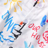 Men's Fashion Graffiti Shirt  Trend Hawaiian Casual Beach Shirts Summer Hip Hop Street Black Short Sleeve Tops Tees | Vimost Shop.