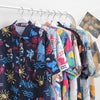 Men's Fashion Graffiti Shirt  Trend Hawaiian Casual Beach Shirts Summer Hip Hop Street Black Short Sleeve Tops Tees | Vimost Shop.
