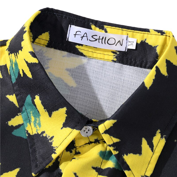 Flowers Shirt Hawaiian Casual Beach Shirts Summer Hip Hop Street Black White Pink Short Sleeve Tops Tees | Vimost Shop.