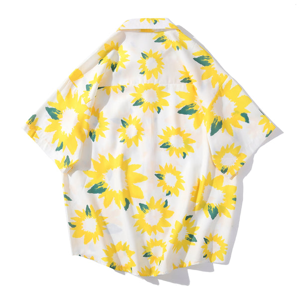 Flowers Shirt Hawaiian Casual Beach Shirts Summer Hip Hop Street Black White Pink Short Sleeve Tops Tees | Vimost Shop.