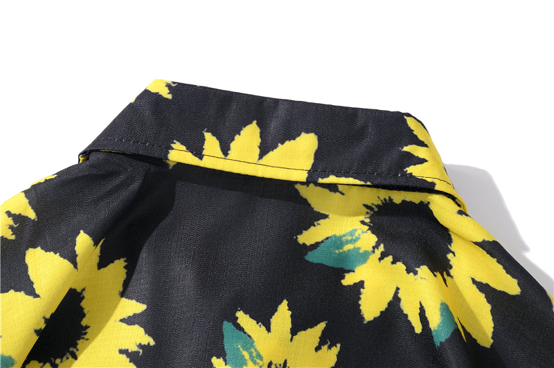 Flowers Shirt Hawaiian Casual Beach Shirts Summer Hip Hop Street Black White Pink Short Sleeve Tops Tees | Vimost Shop.