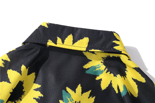 Flowers Shirt Hawaiian Casual Beach Shirts Summer Hip Hop Street Black White Pink Short Sleeve Tops Tees | Vimost Shop.