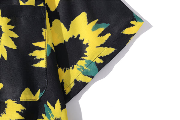 Flowers Shirt Hawaiian Casual Beach Shirts Summer Hip Hop Street Black White Pink Short Sleeve Tops Tees | Vimost Shop.