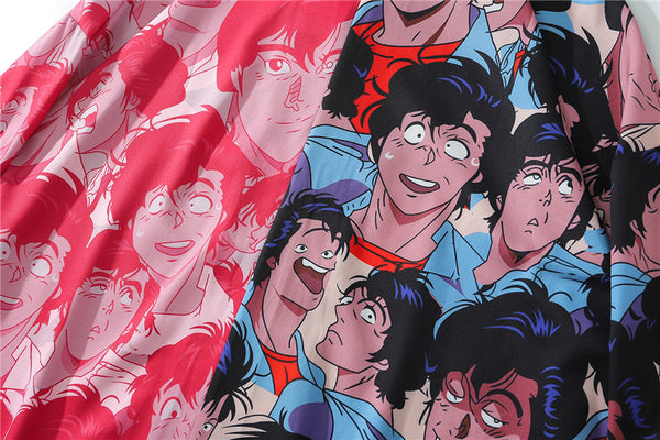Japanese Style Funny Anime Print Long Sleeve Shirt 2020 Men Casual Hip Hop Streetwear Patchwork Oversized Shirt Korean | Vimost Shop.