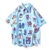 New Men's Cool Shirt Hawaiian Camicias Casual White Beach Shirts Hip Hop Street Cartoon Print Short Sleeve Tops | Vimost Shop.