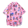 New Men's Cool Shirt Hawaiian Camicias Casual White Beach Shirts Hip Hop Street Cartoon Print Short Sleeve Tops | Vimost Shop.