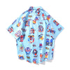 New Men's Cool Shirt Hawaiian Camicias Casual White Beach Shirts Hip Hop Street Cartoon Print Short Sleeve Tops | Vimost Shop.
