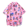 New Men's Cool Shirt Hawaiian Camicias Casual White Beach Shirts Hip Hop Street Cartoon Print Short Sleeve Tops | Vimost Shop.