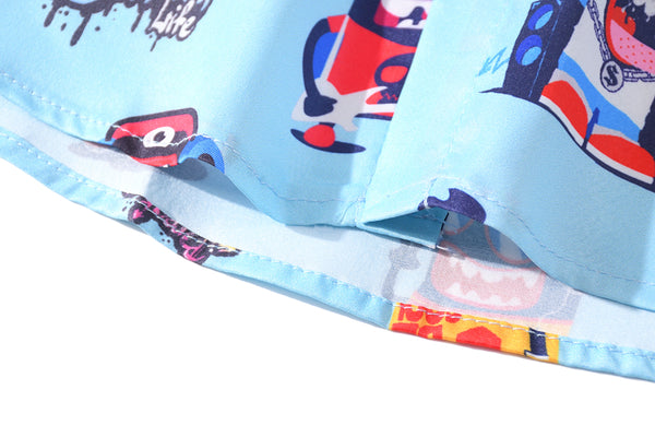 New Men's Cool Shirt Hawaiian Camicias Casual White Beach Shirts Hip Hop Street Cartoon Print Short Sleeve Tops | Vimost Shop.