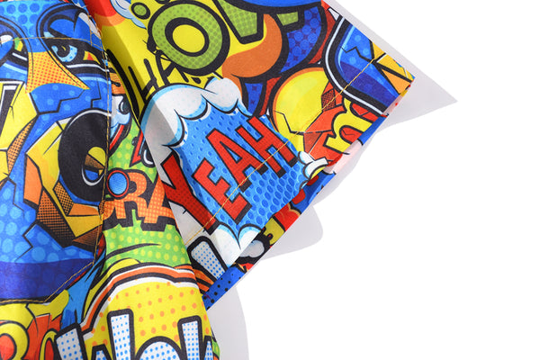 Summer Street Graffiti Blue Shirt Male Fashion Beach Holiday Shirt Hip Hop Casual Mens Short Sleeve Hawaiian Shirts | Vimost Shop.