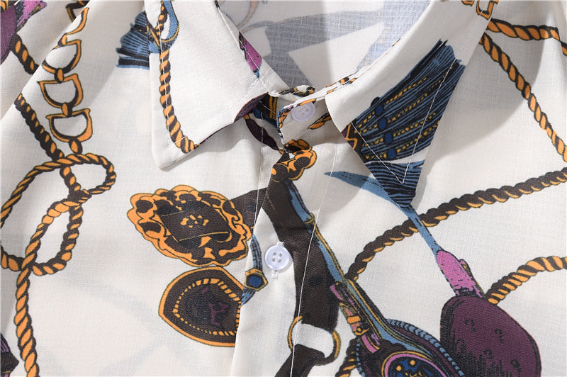 Fashion Brand Graphics Print Hawaiian Shirt Casual Vacation Beach Shirts Summer Hip Hop Short Sleeve Male Tops Tees | Vimost Shop.