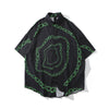 New Designer Iron Chain Print Short Sleeve Cool Shirt Summer Men Casual Hip Hop Streetwear Oversized Black Shirt | Vimost Shop.