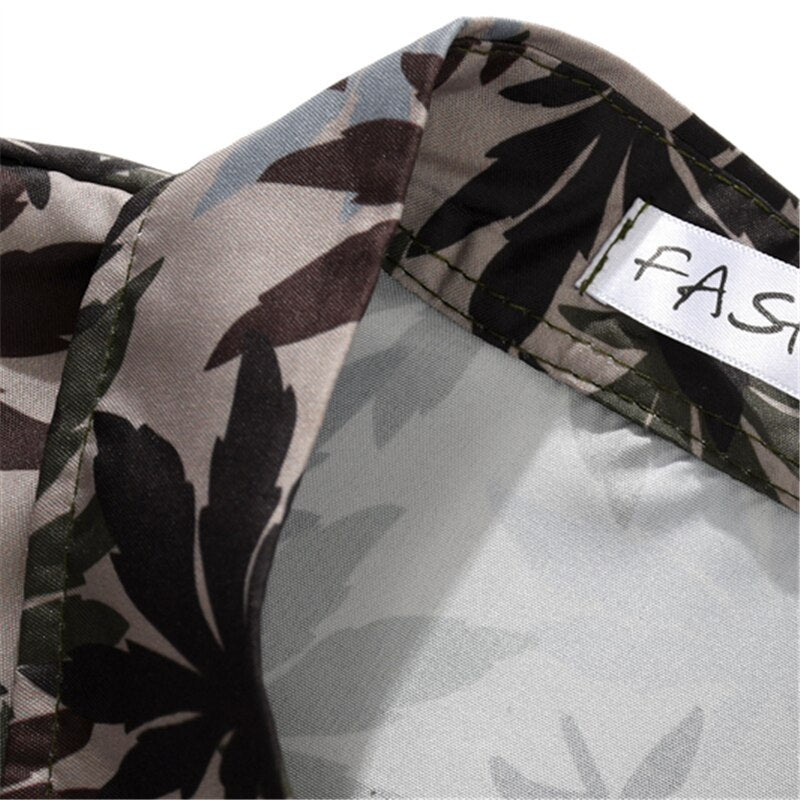 Hip Hop Shirts Men Women Leaves Print Hawaiian Trend Casual Streetwear Shirt Harajuku Short Sleeve Tops | Vimost Shop.