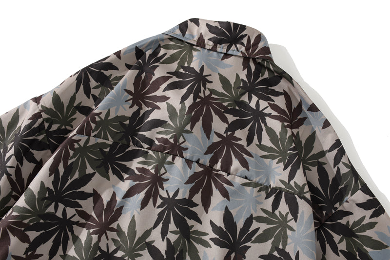 Hip Hop Shirts Men Women Leaves Print Hawaiian Trend Casual Streetwear Shirt Harajuku Short Sleeve Tops | Vimost Shop.