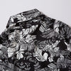 Leaves Print Floral Shirt Mens Casual Hip Hop Tops Black Long Sleeve Hawaiian Shirt Camisas Hombre | Vimost Shop.