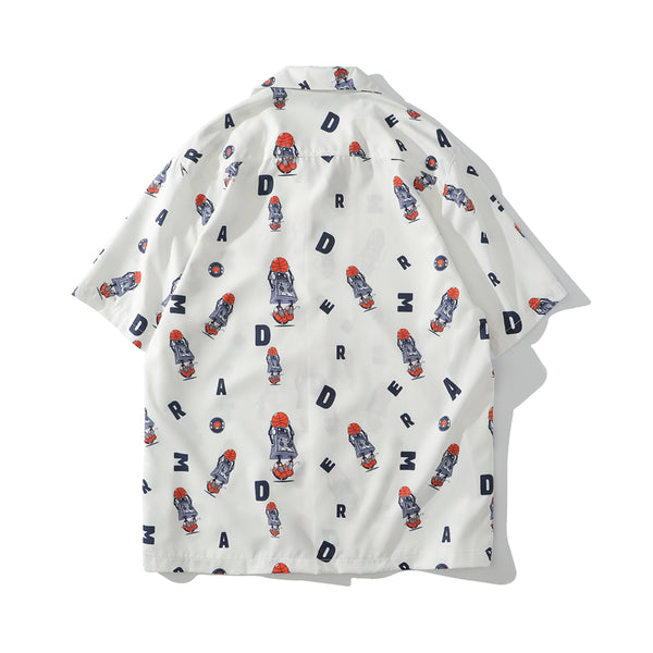 Hip Hop Print Holiday Shirts Short Sleeve Summer Beach Streetwear Green Hawaiian Shirts Men Casual Harajuku Aloha Shirt | Vimost Shop.