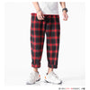Men's  Joggers  Plaid Pants Man Black Cotton Comfortable Pant Summer Casual Streetwear Loose Trouser Japanese Trendy Sweatpants | Vimost Shop.