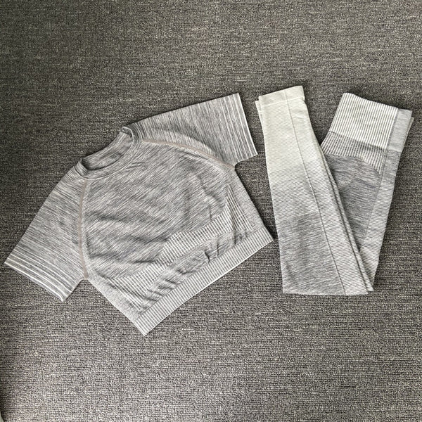 Autumn Yoga set Women Gym Clothes Seamless Fitness Sportswear Tracksuit Short Sleeve Top Leggings Pants Workout Clothing Outfits | Vimost Shop.