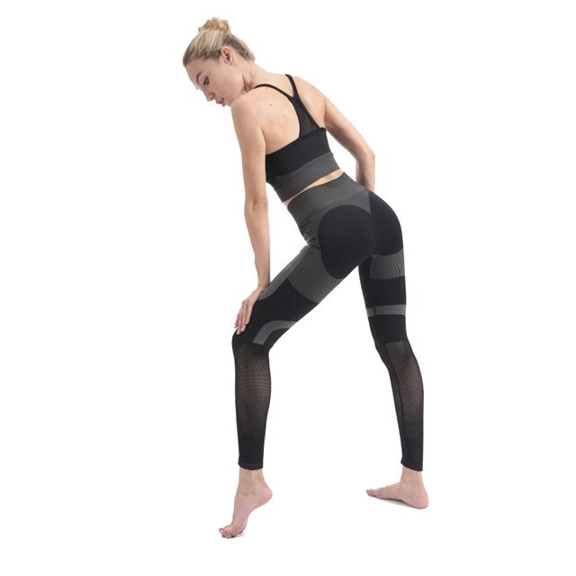 Autumn Patchwork Yoga Leggings High Elastics Pants For Women High Waist Hips Lifting Fitness Trousers Energy Fitness Sportswear | Vimost Shop.