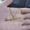 Gold Box Chain Custom Jewelry Personalized Name Pendant Necklace Handmade Cursive Nameplate Choker Women Men Bijoux BFF Gift | Vimost Shop.