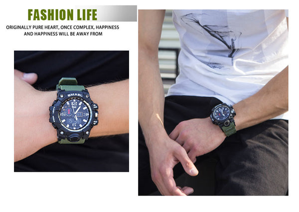 Men Military Watch 50m Waterproof Wristwatch LED Quartz Clock Sport Watch Male relogios masculino Sport Watch Men S Shock | Vimost Shop.