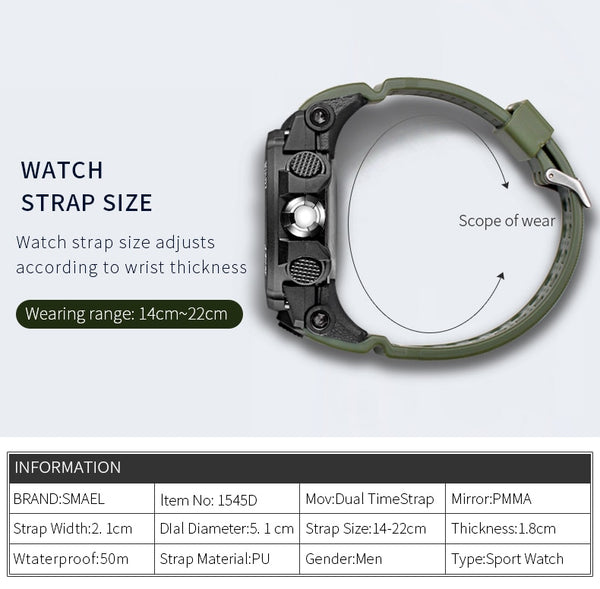 Men Military Watch 50m Waterproof Wristwatch LED Quartz Clock Sport Watch Male relogios masculino Sport Watch Men S Shock | Vimost Shop.