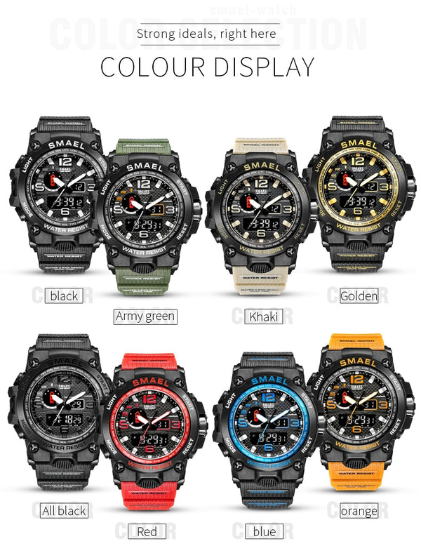 Men Military Watch 50m Waterproof Wristwatch LED Quartz Clock Sport Watch Male relogios masculino Sport Watch Men S Shock | Vimost Shop.