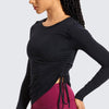 Women's Pima Cotton Workout Shirts Long-Sleeve T-Shirt Crewneck Athletic Top Gym