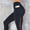 Full Length Workout Leggings With Pocket Women High Waist Mesh Patchwork Yoga Pants Fitness Gym Exercise Sport Pants | Vimost Shop.