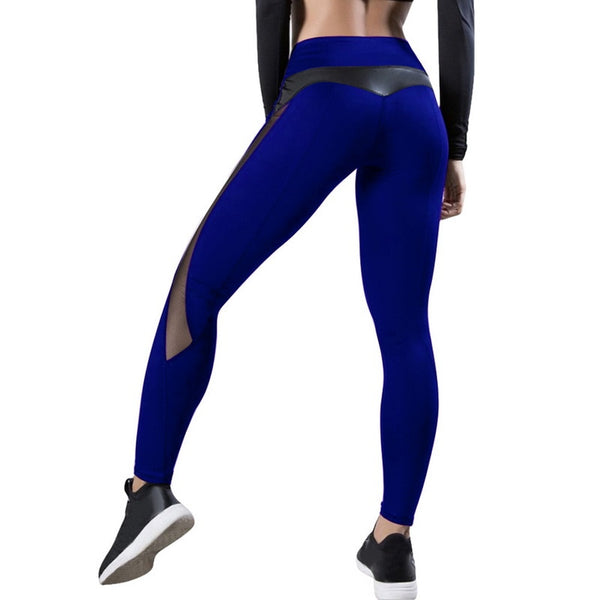 Full Length Workout Leggings With Pocket Women High Waist Mesh Patchwork Yoga Pants Fitness Gym Exercise Sport Pants | Vimost Shop.