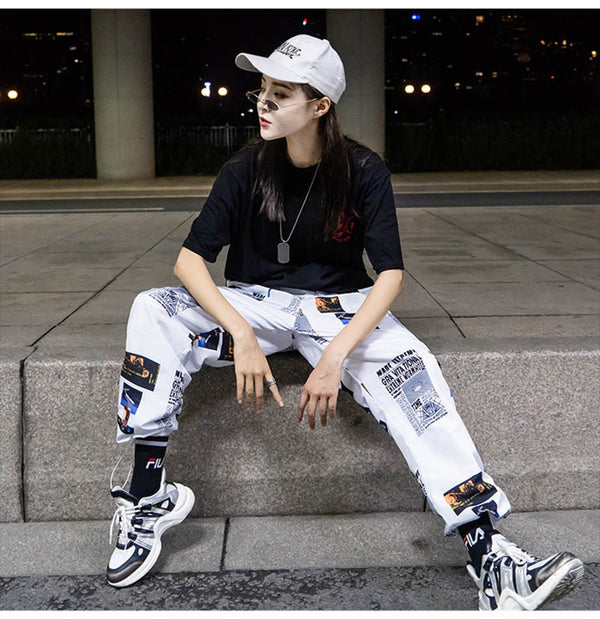Hip hop Pants Men Loose Joggers Print Streetwear Harem Pants Big Size S-3XL Casual Harajuku Funny Print Ankle length Trousers | Vimost Shop.