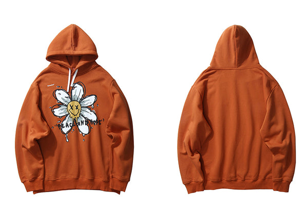 Harajuku Hoodie Sweatshirt Daisy Flower Mens Streetwear Hip Hop Hoodie Pullover Cotton Hooded Sweatshirt Fleece Winter | Vimost Shop.