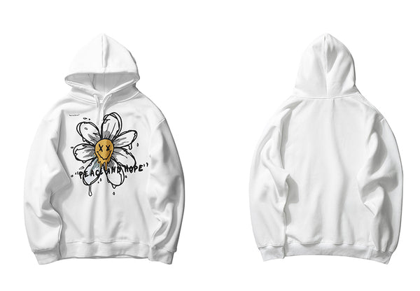 Harajuku Hoodie Sweatshirt Daisy Flower Mens Streetwear Hip Hop Hoodie Pullover Cotton Hooded Sweatshirt Fleece Winter | Vimost Shop.