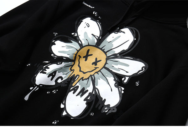 Harajuku Hoodie Sweatshirt Daisy Flower Mens Streetwear Hip Hop Hoodie Pullover Cotton Hooded Sweatshirt Fleece Winter | Vimost Shop.
