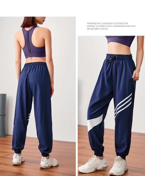 Spring Casual Athletic Pants Women's Loose-Fit Comfortable Running Trousers Breathable Quick-Dry Patchwork Sweatpants | Vimost Shop.